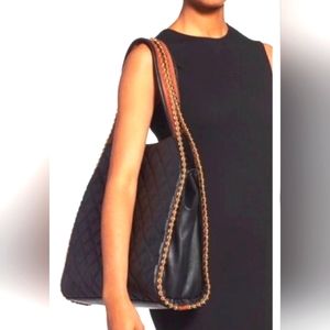 Big Buddah Grayson Quilted Black Hobo Handbag